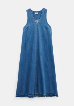 hush Dresses|Tatum Denim Maxi Dress Mid Authentic Wash Denim