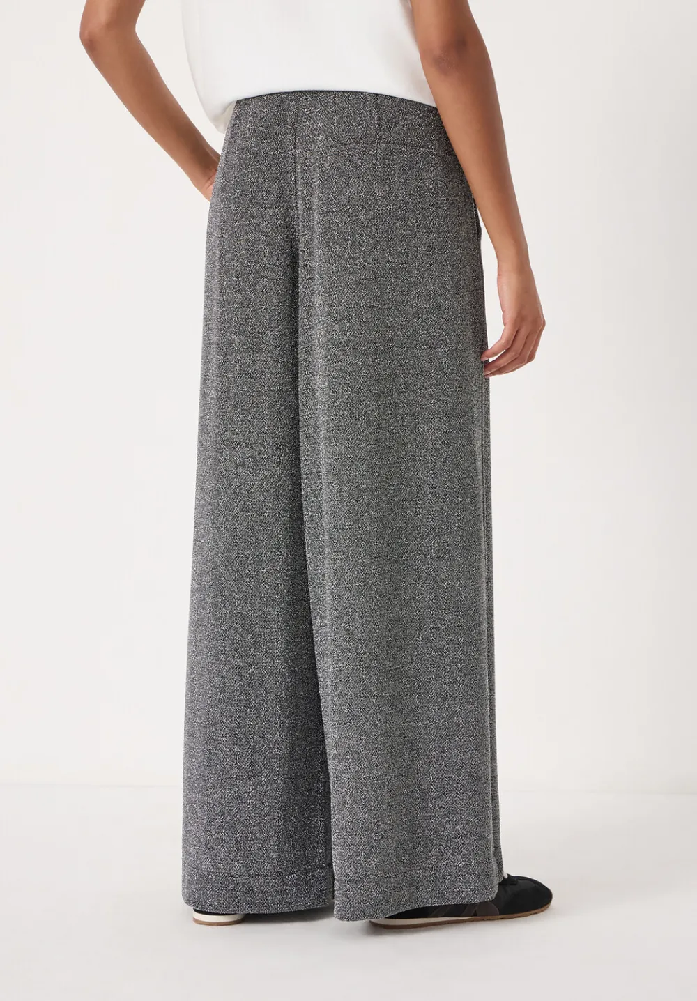 hush Joggers & Leggings|Trousers|Taylor Metallic Wide Leg Trouser Silver Metallic
