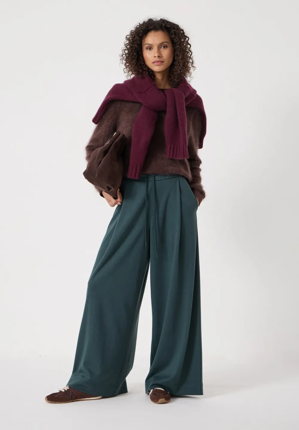 hush Joggers & Leggings|Trousers|Taylor Wide Leg Trouser Teal Green