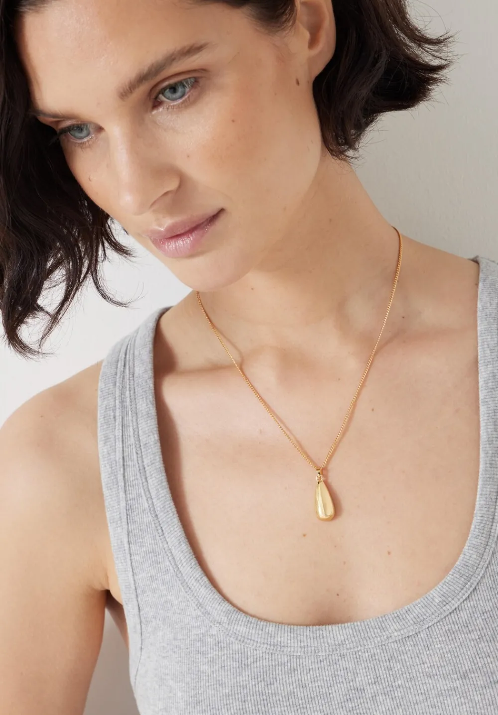 hush Jewellery|Teardrop Pendant Chain Necklace Gold