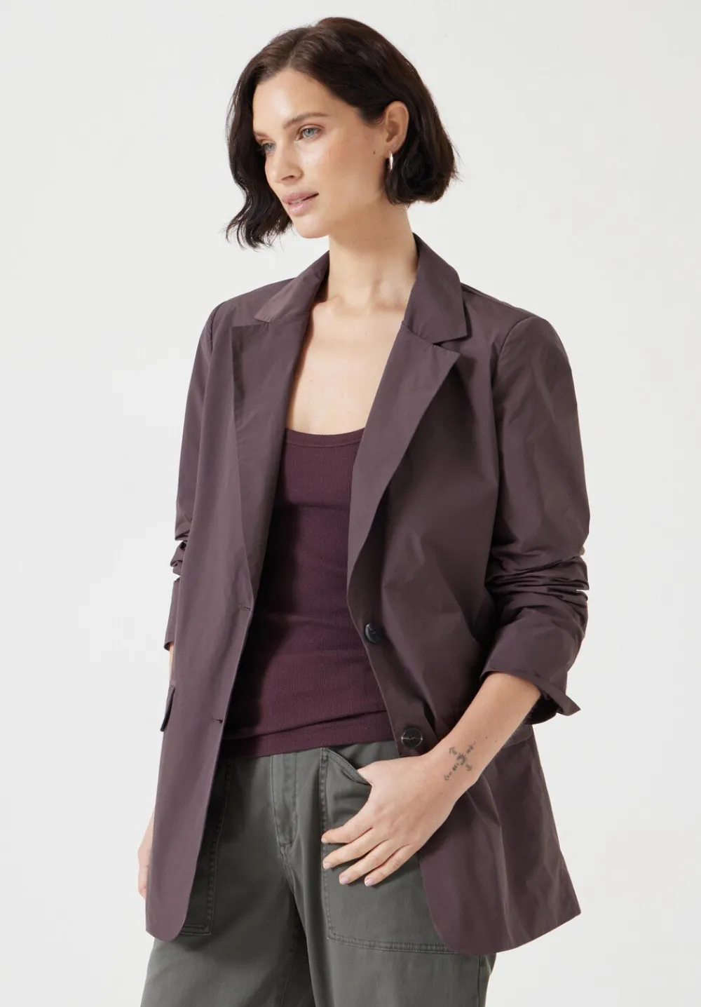 hush Jackets & Coats|Technical Blazer Raisin Brown
