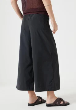 hush Trousers|Technical Melissa Wide Leg Cropped Trousers Black