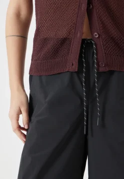 hush Trousers|Technical Melissa Wide Leg Cropped Trousers Black