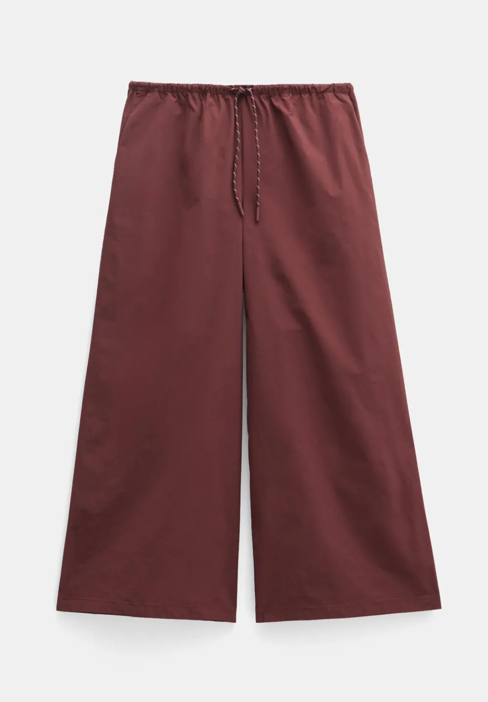 hush Trousers|Technical Melissa Wide Leg Cropped Trousers Oxblood Red