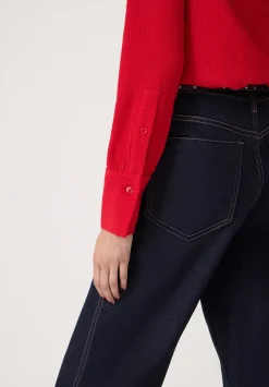 hush Tops & T-Shirts|Textured Slim Shirt Bright Red