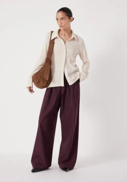 hush Tops & T-Shirts|Textured Slim Shirt Almond