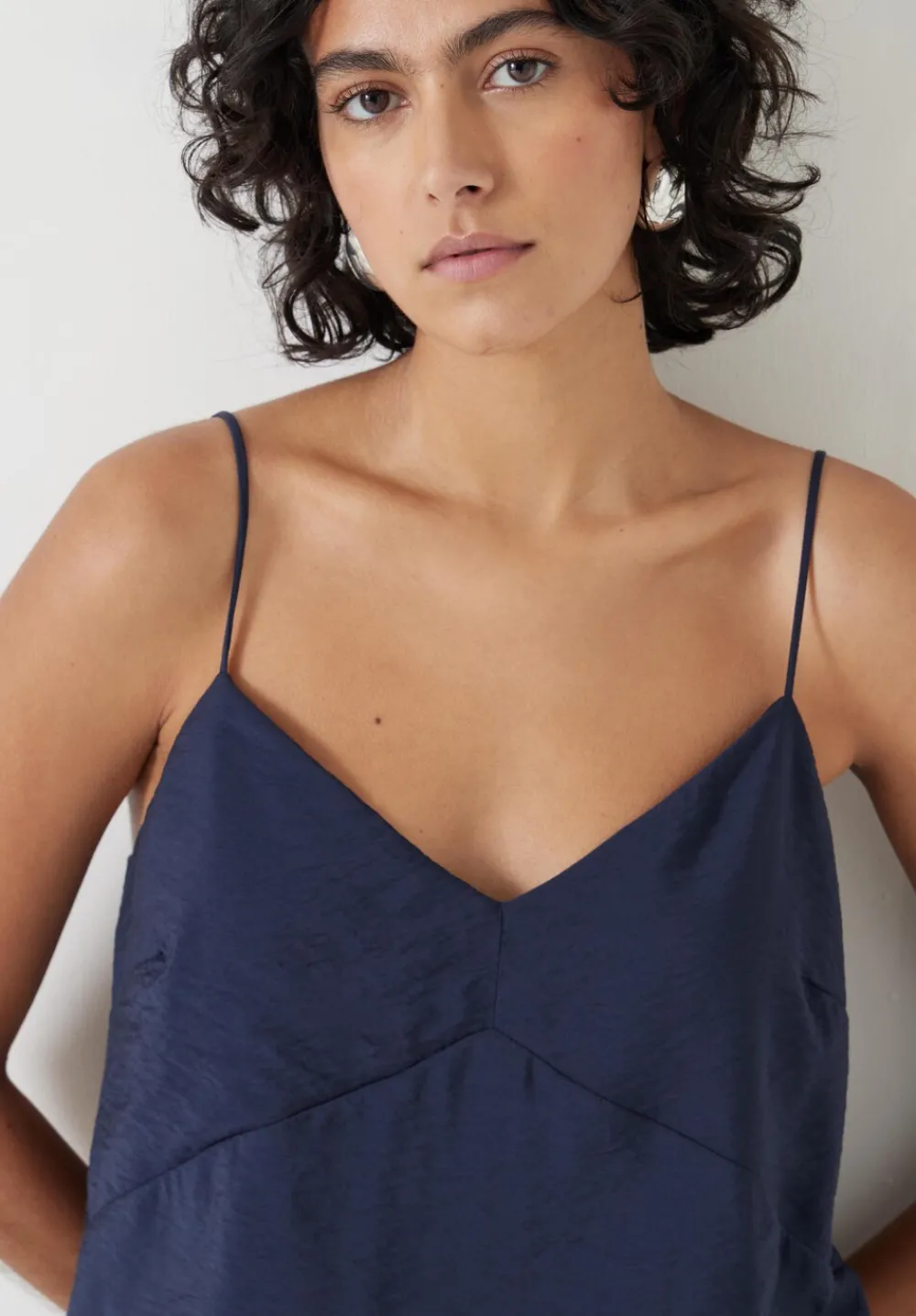 hush Tops & T-Shirts|Thin Strap V-Neck Cami Navy
