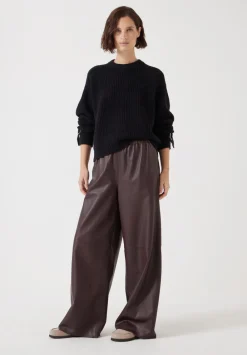 hush Jumpers & Cardigans|Tie and Buckle Detail Textured Knitted Jumper Black