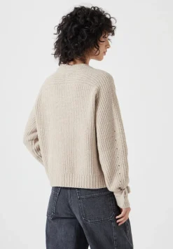 hush Jumpers & Cardigans|Tie and Buckle Detail Textured Knitted Jumper Light Beige