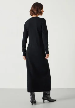hush Dresses|Tilly Tie Waist Merino Wool Midi Dress Black