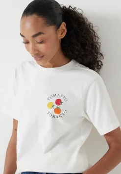 hush Tops & T-Shirts|Tomayto Tomahto Graphic T-Shirt Ecru