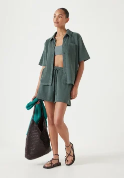 hush Shorts|Towelling Shorts Sage Green