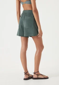 hush Shorts|Towelling Shorts Sage Green