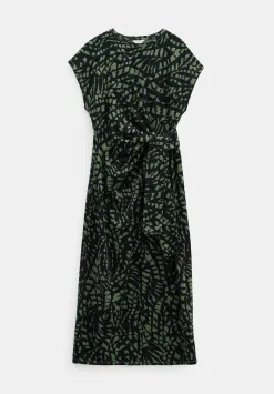 hush Dresses|Trinny Jersey Midi Dress Abstract Boho Charcoal
