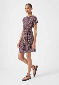 hush Dresses|Trinny Jersey Mini Dress Blurred Lines Brown