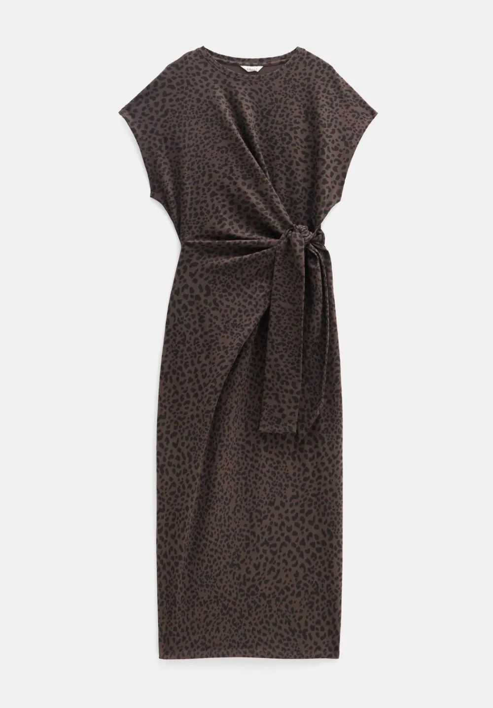 hush Dresses|Trinny Stretch Jersey Midi Dress Brown Animal Print