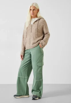 hush Trousers|Tulsy Wide Cargo Trousers Green