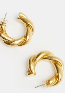 hush Jewellery|Twist Hoop Earrings Gold