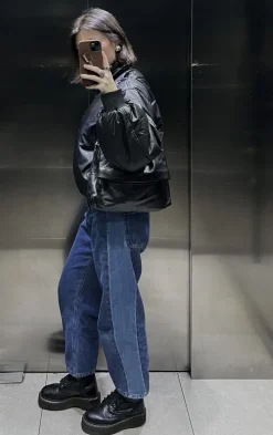 hush Jeans|Trousers|Two Tone Barrel Leg Jeans Blue Denim