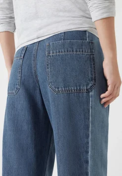 hush Jeans|Trousers|Two Tone Barrel Leg Jeans Blue Denim