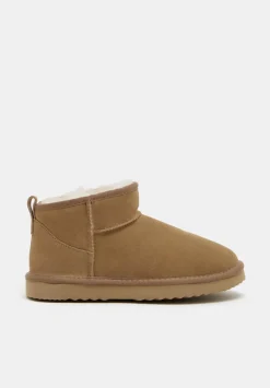 hush Slippers|Flats|Ultra Mini Sheepskin Boots Chestnut Beige