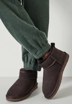 hush Slippers|Flats|Ultra Mini Sheepskin Boots Chocolate brown