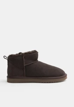 hush Slippers|Flats|Ultra Mini Sheepskin Boots Chocolate brown