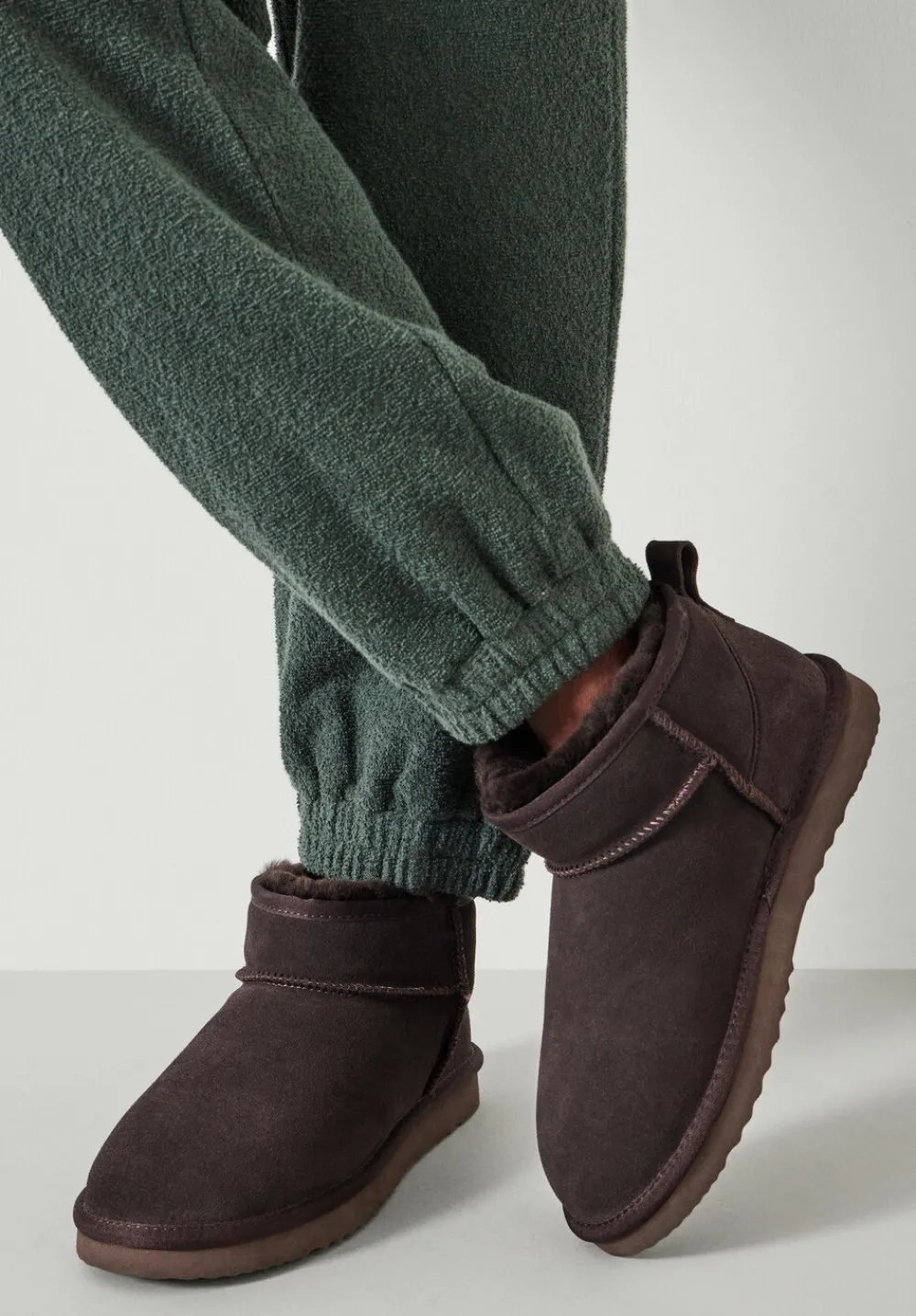 hush Slippers|Flats|Ultra Mini Sheepskin Boots Chocolate brown