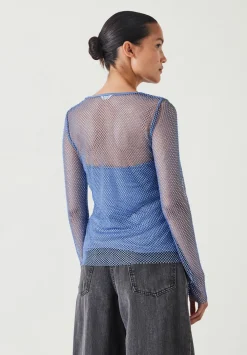 hush Tops & T-Shirts|Una Sparkle Long Sleeve Top Dusty Blue