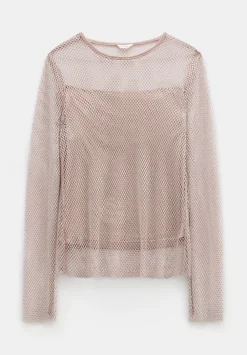 hush Tops & T-Shirts|Una Sparkle Long Sleeve Top Stone White