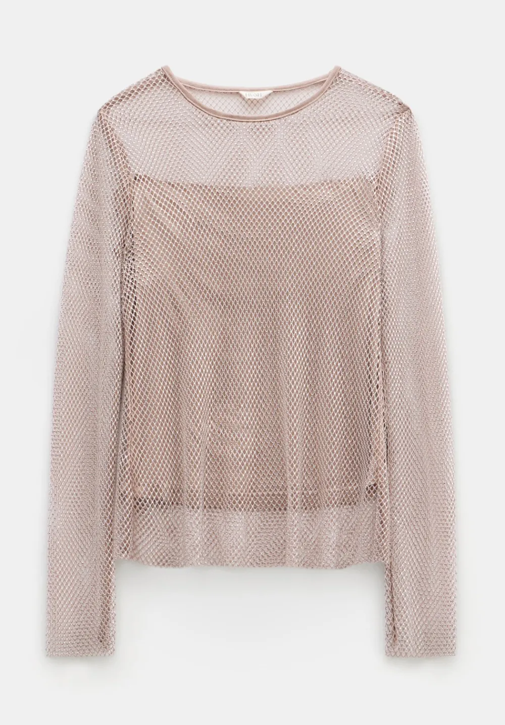 hush Tops & T-Shirts|Una Sparkle Long Sleeve Top Stone White