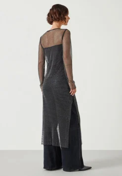 hush Tops & T-Shirts|Una Sparkle Longline Top Black