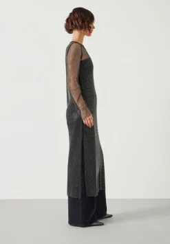 hush Tops & T-Shirts|Una Sparkle Longline Top Black