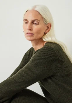 hush Dresses|Uralla Knitted Dress Dark Olive