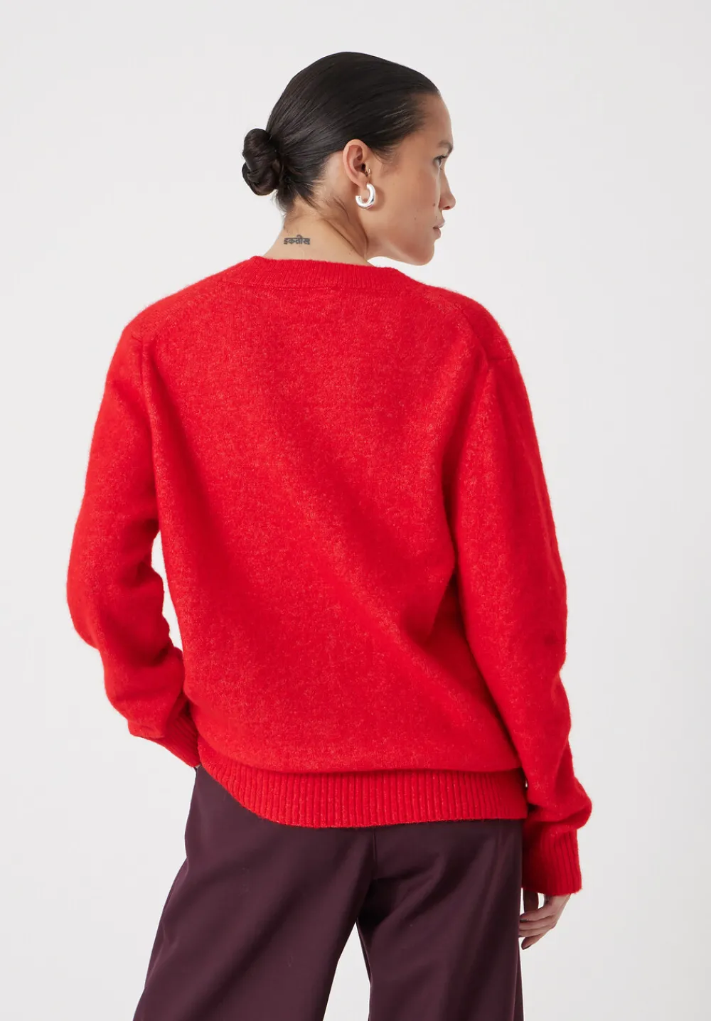 hush Jumpers & Cardigans|V Neck Wool Blend Jumper Bright Red