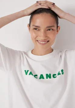 hush Tops & T-Shirts|Vacances Graphic Cotton T-Shirt White