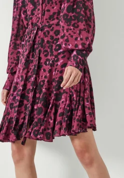 hush Dresses|Vanessa Mini Dress Oxblood Animal Print