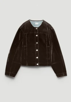 hush Jackets & Coats|Velma Velvet Denim Jacket Dark Brown