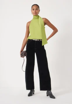 hush Jeans|Velvet Cropped Bree Barrel Leg Jeans Black