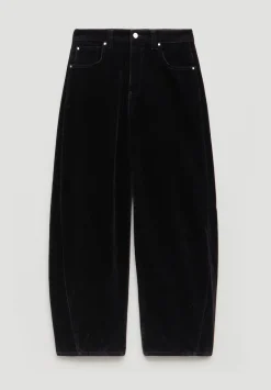 hush Jeans|Velvet Cropped Bree Barrel Leg Jeans Black
