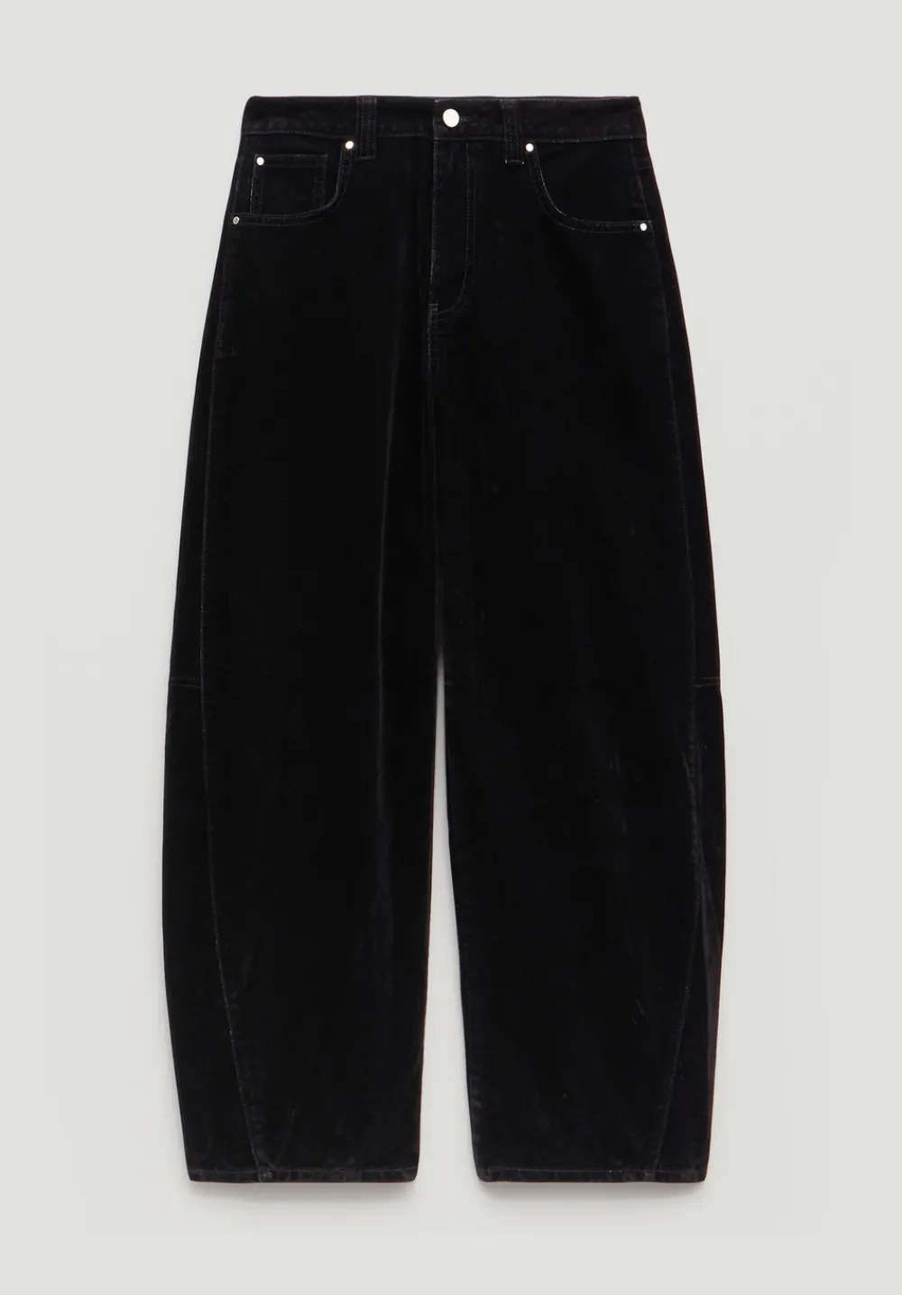 hush Jeans|Velvet Cropped Bree Barrel Leg Jeans Black