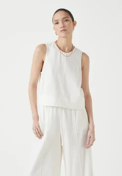 hush Tops & T-Shirts|Vera Linen Blend Shell Top Off White