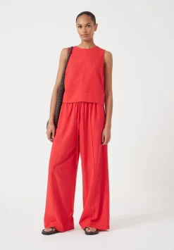 hush Tops & T-Shirts|Vera Linen Blend Shell Top True Red