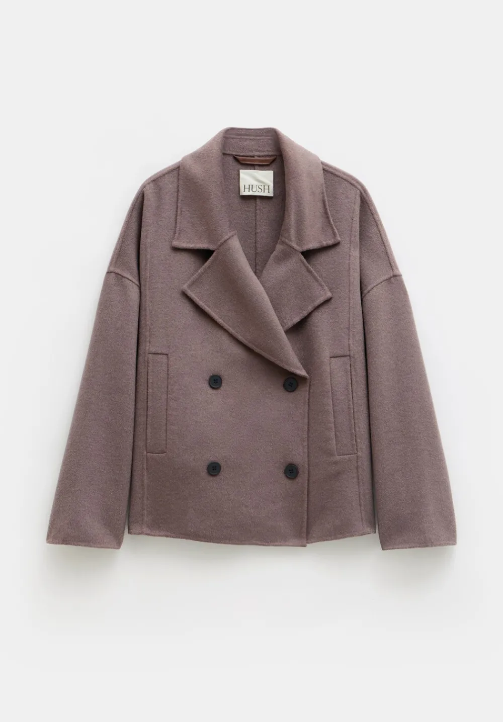hush Jackets & Coats|Verity Double Faced Wool Blend Jacket Brown