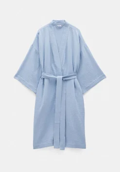 hush Pyjamas & Nightwear|Waffle Cotton Robe Dusty Blue