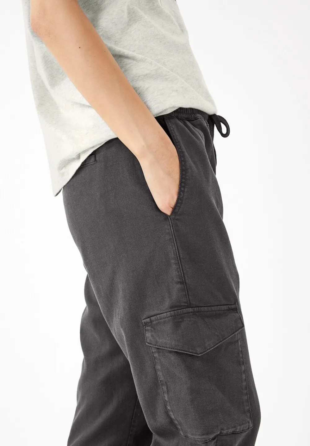 hush Trousers|Washed Cargo Trousers Washed Black