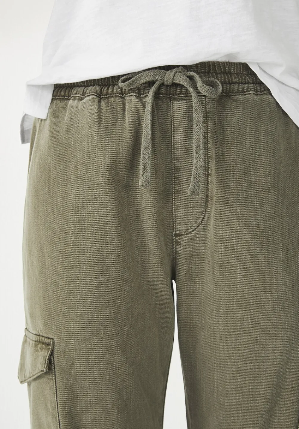hush Trousers|Washed Cargo Trousers Khaki