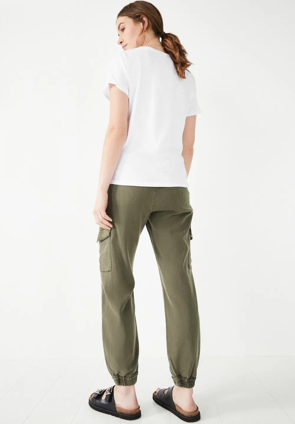 hush Trousers|Washed Cargo Trousers Khaki