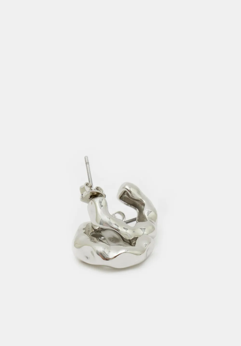 hush Jewellery|Wave Huggie Hoop Earrings Silver