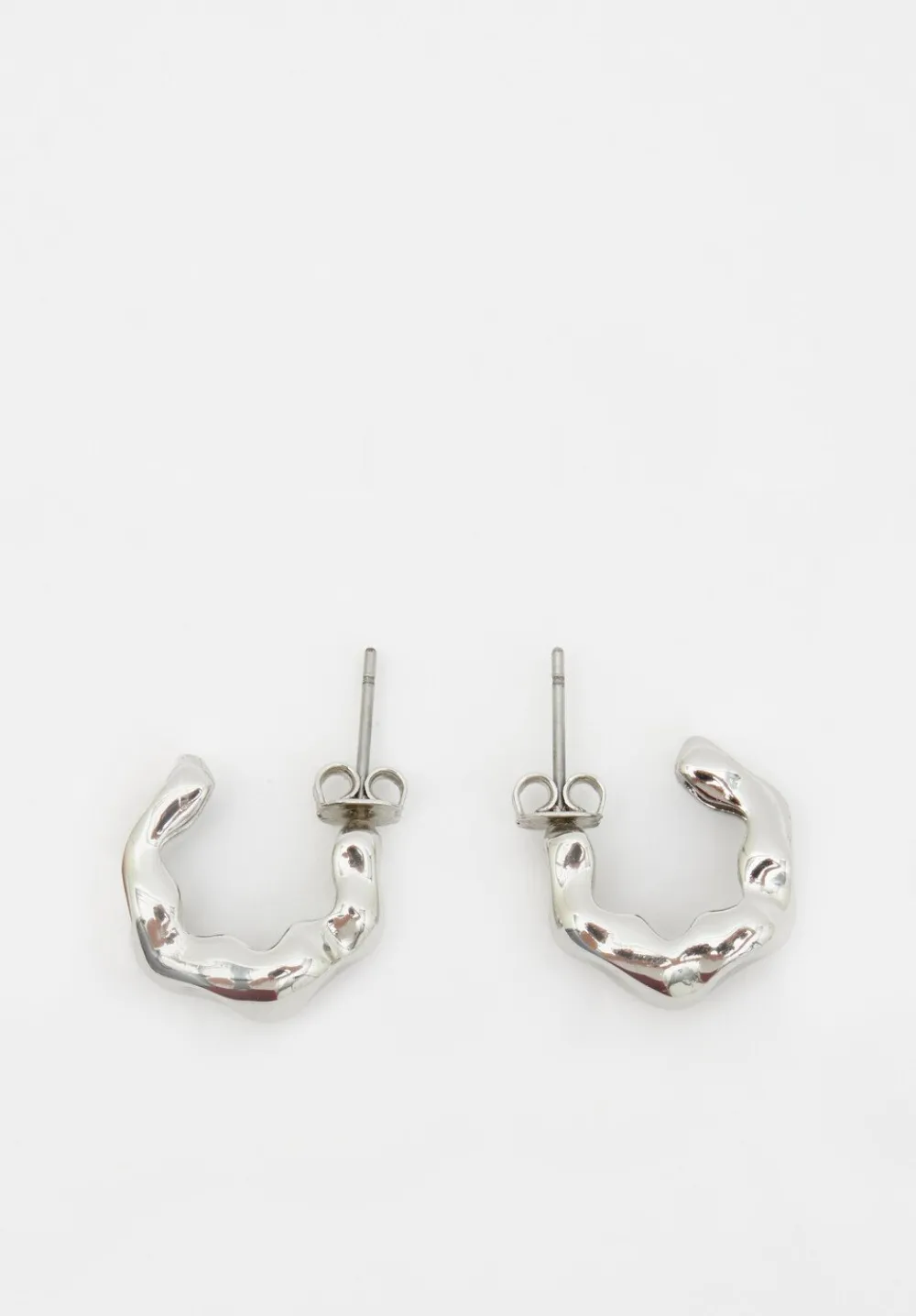 hush Jewellery|Wave Huggie Hoop Earrings Silver